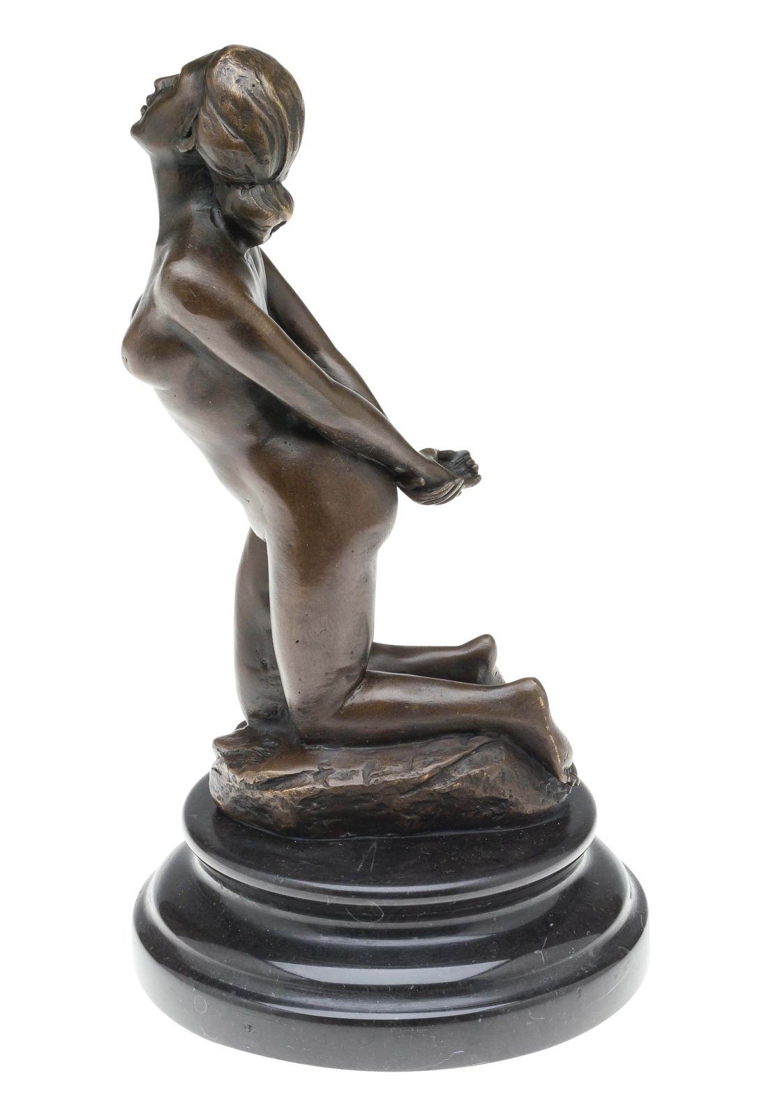 Figur Bronzefigur Erotik Aubaho Bronzeskulptur Frau Antik-Stil Skulptur kniende Bronze