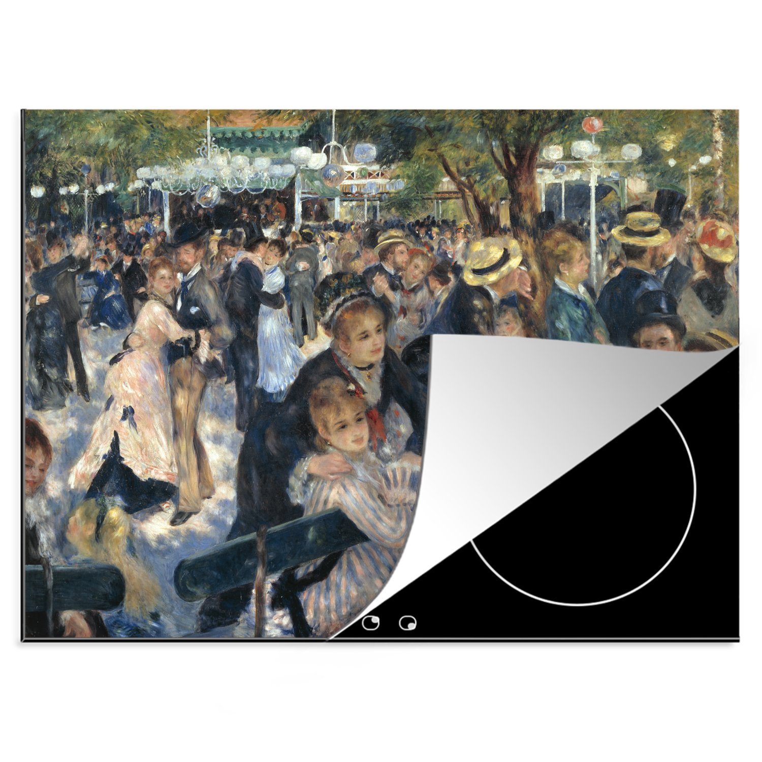 MuchoWow Herdblende-/Abdeckplatte Bal du moulin de la Galette - Gemälde von Pierre-Auguste Renoir, Vinyl, (1 tlg), 70x52 cm, Mobile Arbeitsfläche nutzbar, Ceranfeldabdeckung