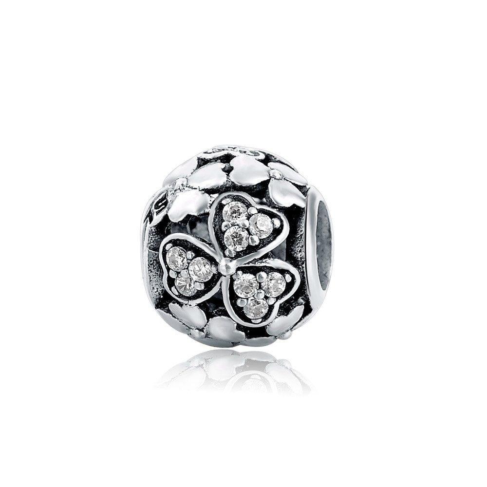 PANDACHARMS Bead Glücksklee mit Herzen Charm für Charm Armband, 925er Silbe günstig online kaufen
