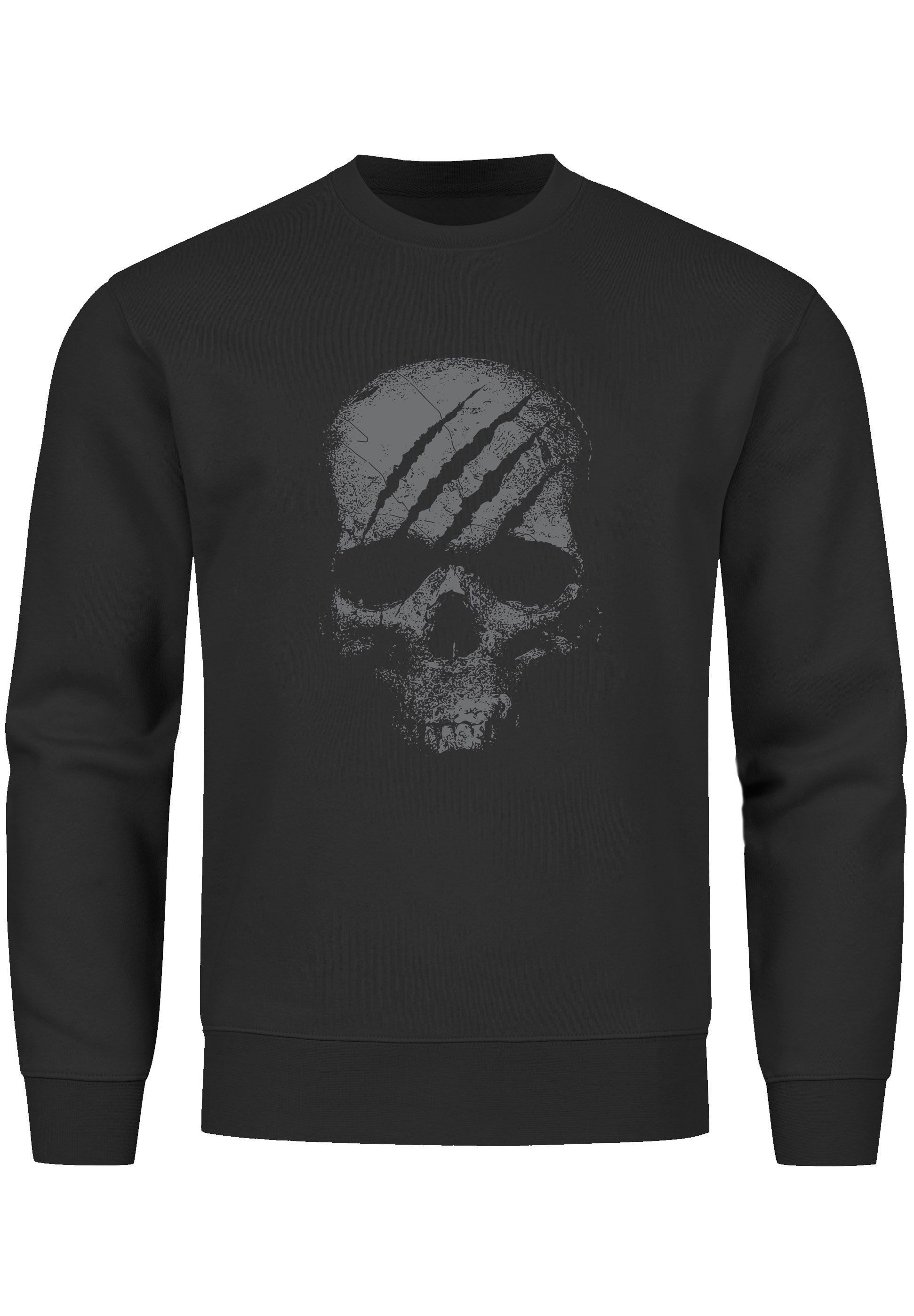 Neverless Sweatshirt Sweatshirt Herren Totenkopf Skull Totenschädel Skelett günstig online kaufen