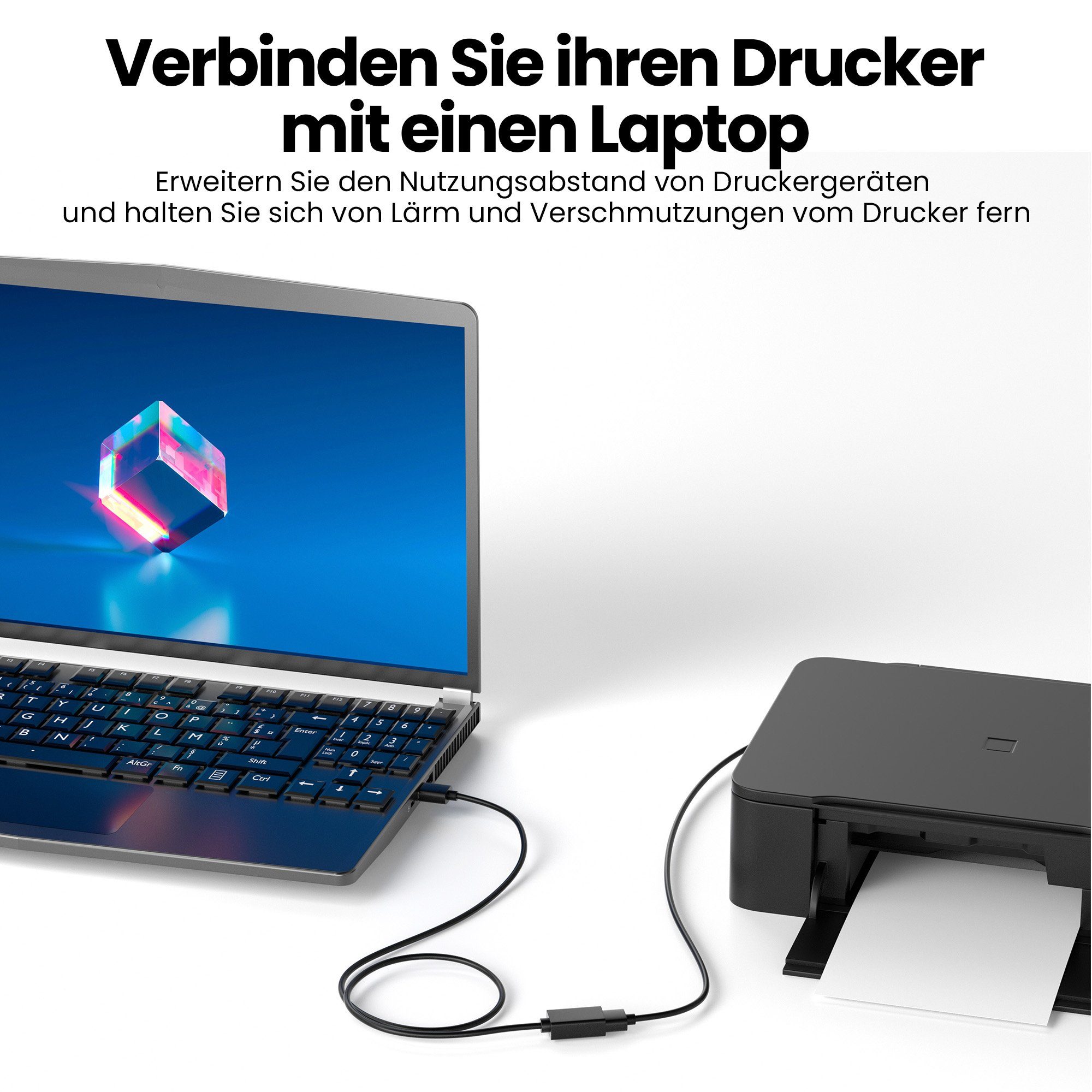 JAMEGA USB 2.0 Verlängerungskabel, USB-A Stecker zu USB-A Buchse Erweiterung USB-Kabel, USB, USB A (50 cm) – Bild 5 von 5