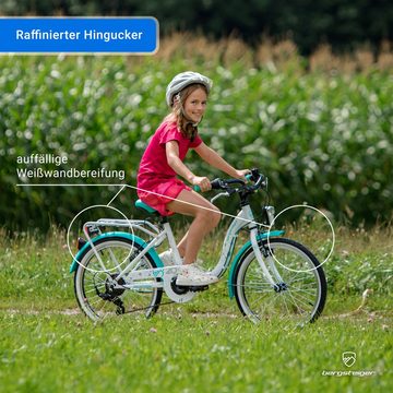 bergsteiger Kinderfahrrad Atlantis 20, 24 Zoll Kinderfahrrad, 6,7, 8, 9, 10, 11 Jahre, StVZO, 6 Gang Shimano Tourney RD-TY300 Schaltwerk, Kettenschaltung