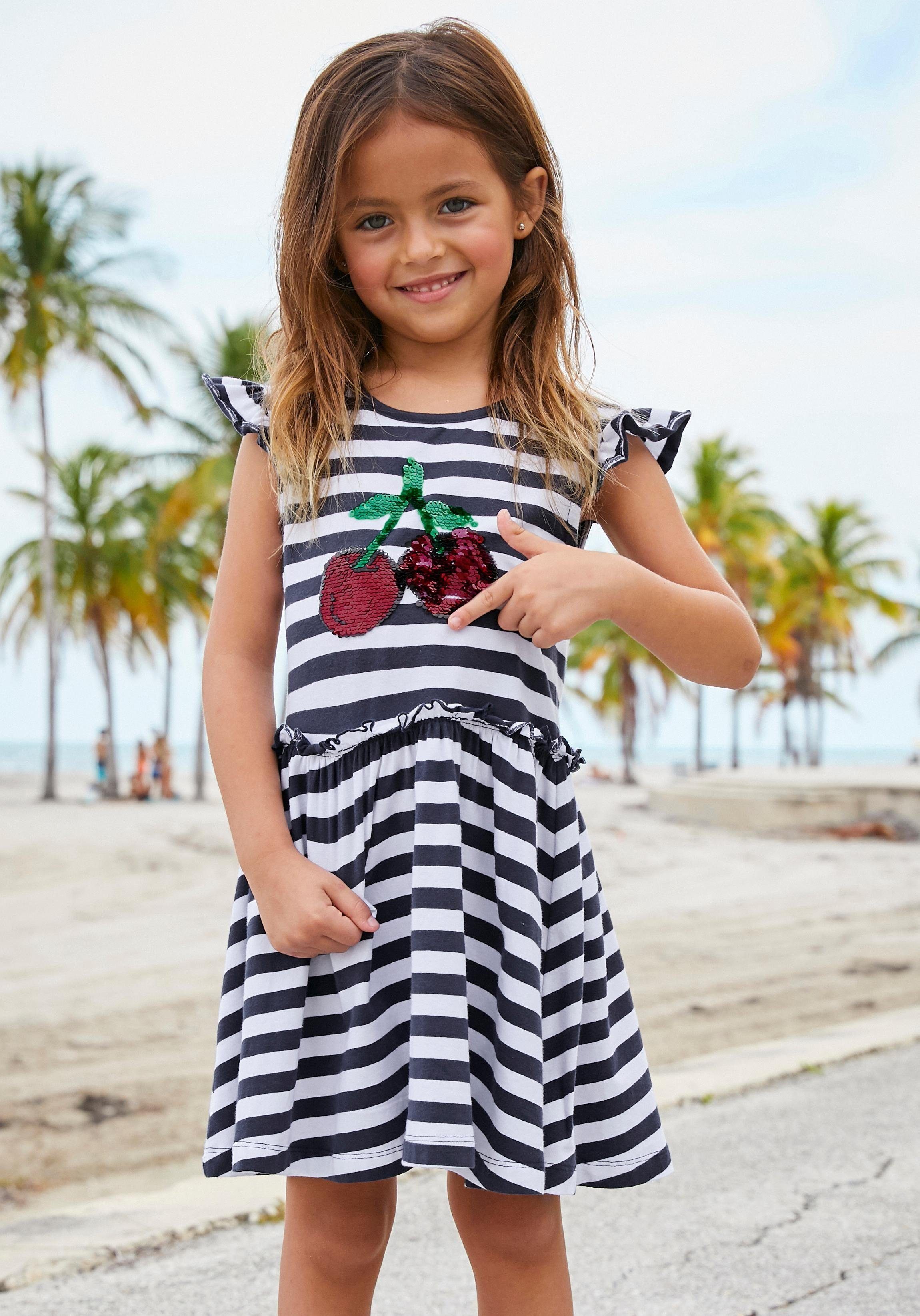 Gehen Sie zum Online-Shop! KIDSWORLD Jerseykleid mit Wendepailletten