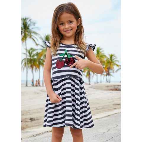 KIDSWORLD Jerseykleid für kleine Mädchen mit Wendepailletten