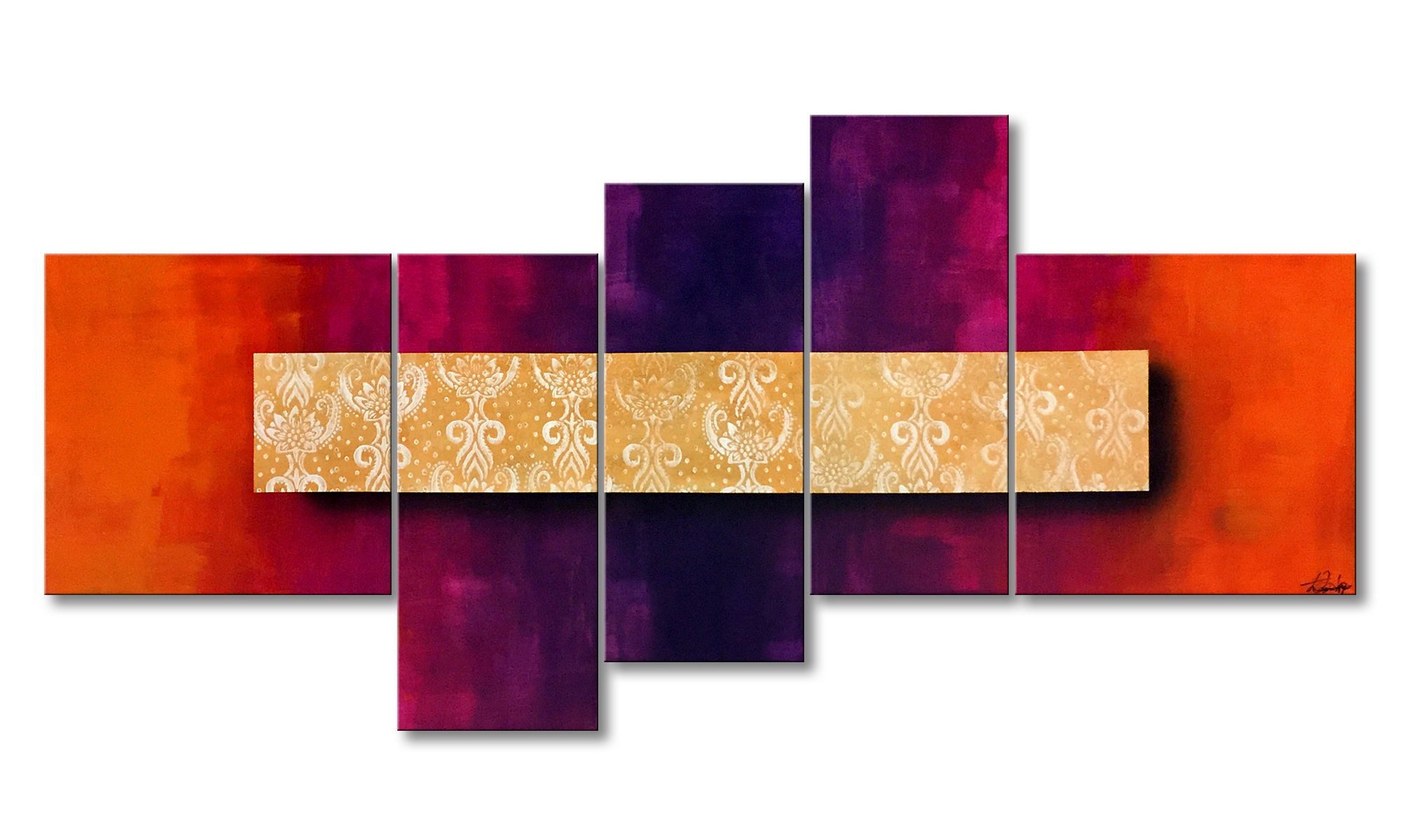 WandbilderXXL Gemälde Small World 190 x 90 cm, Abstraktes Gemälde, handgemaltes Unikat