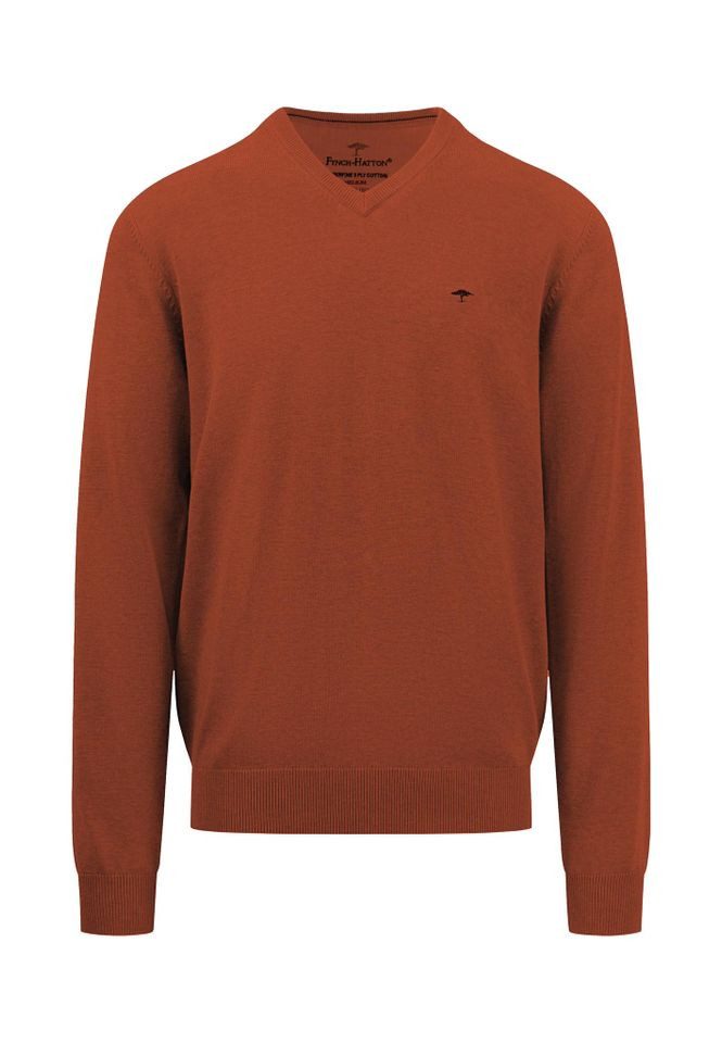 FYNCH-HATTON Strickpullover - Legerer Strickpullover mit V-Ausschnitt, günstig online kaufen