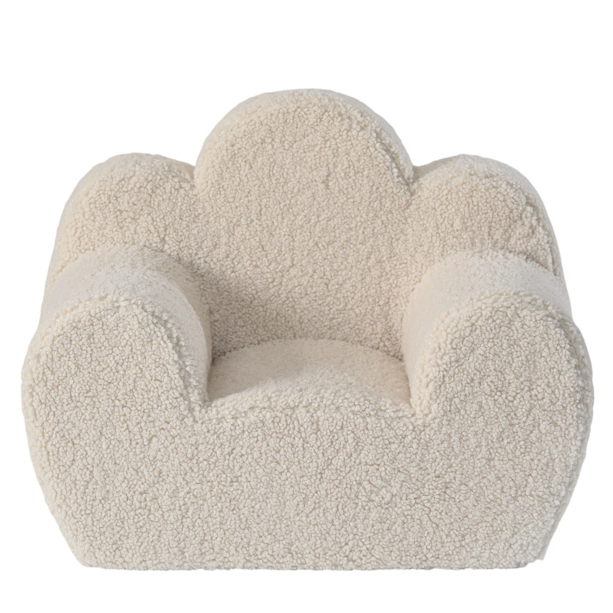 Zayno Kindersessel "Ella" aus Teddyfell in Wolkenoptik (Set, 1-St)