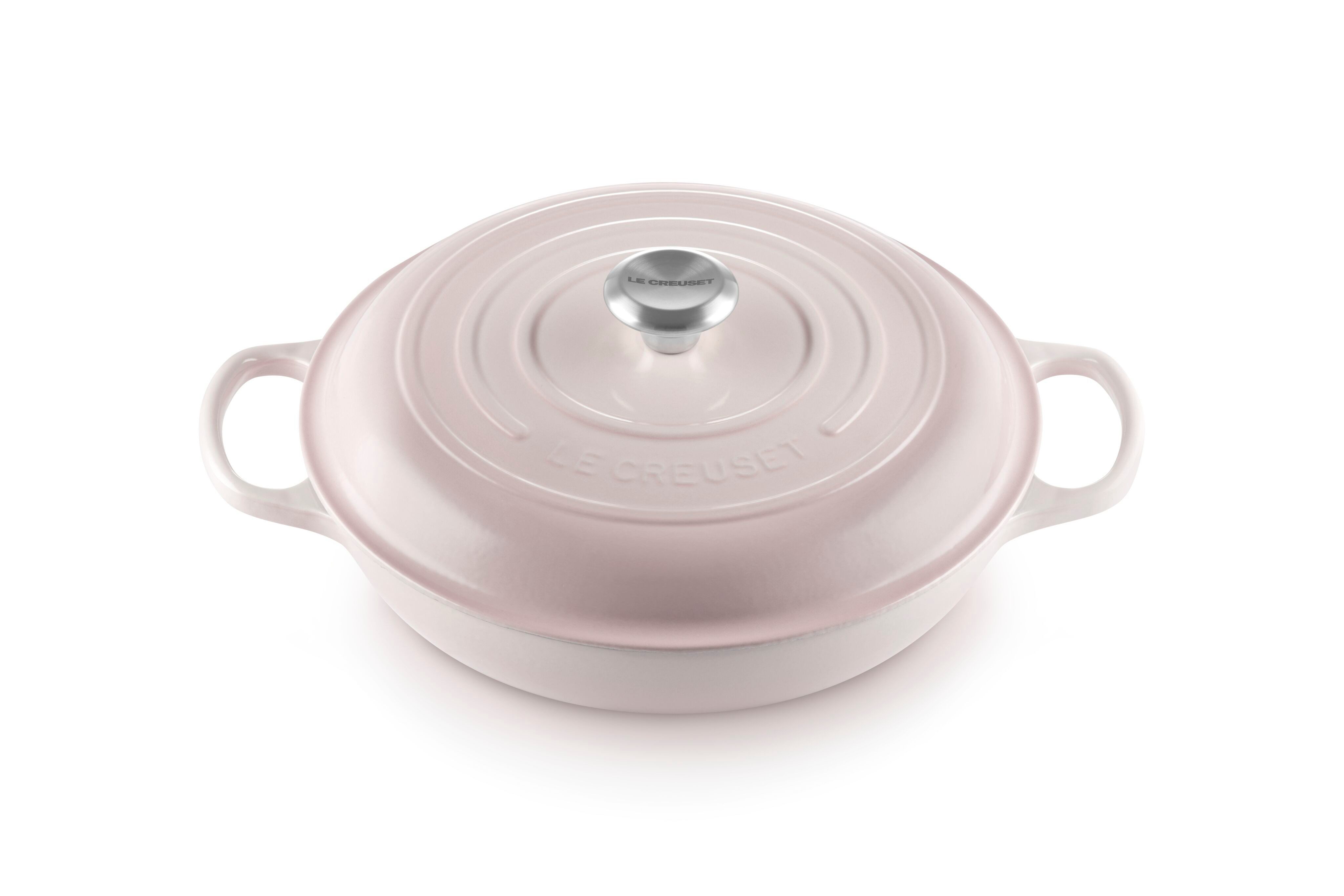 LE CREUSET Bratentopf Gourmet-Profitopf, Gusseisen, Ø 30 cm, 6,7 l, 5,56 kg, Shell Pink, 21180307774430