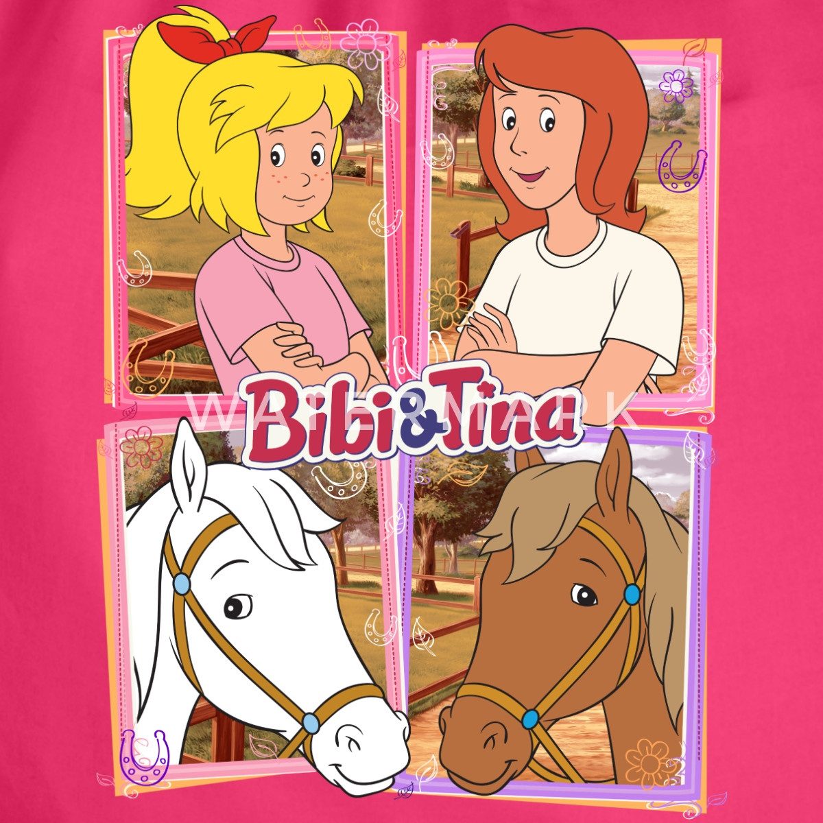 Spreadshirt Turnbeutel Bibi Und Tina Mit Amadeus Und Sabrina Kachelmotiv Tu günstig online kaufen