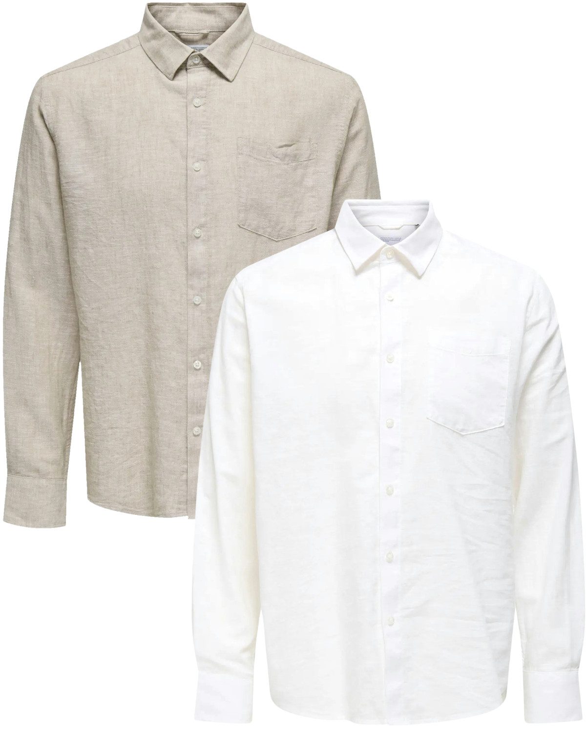 ONLY & SONS Leinenhemd Basic langarm günstig online kaufen