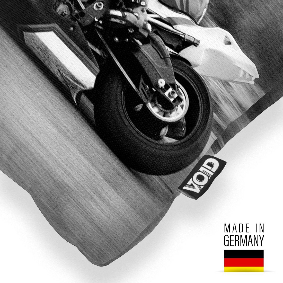 Motor Rennfahren (1 Motocross Rennen Sport Rennstrecke Kissenbezug, Rad Stück), Biker Motorsport Rennsport Rennmaschine Vintage Sofa-Kissen Formel Motorrad VOID