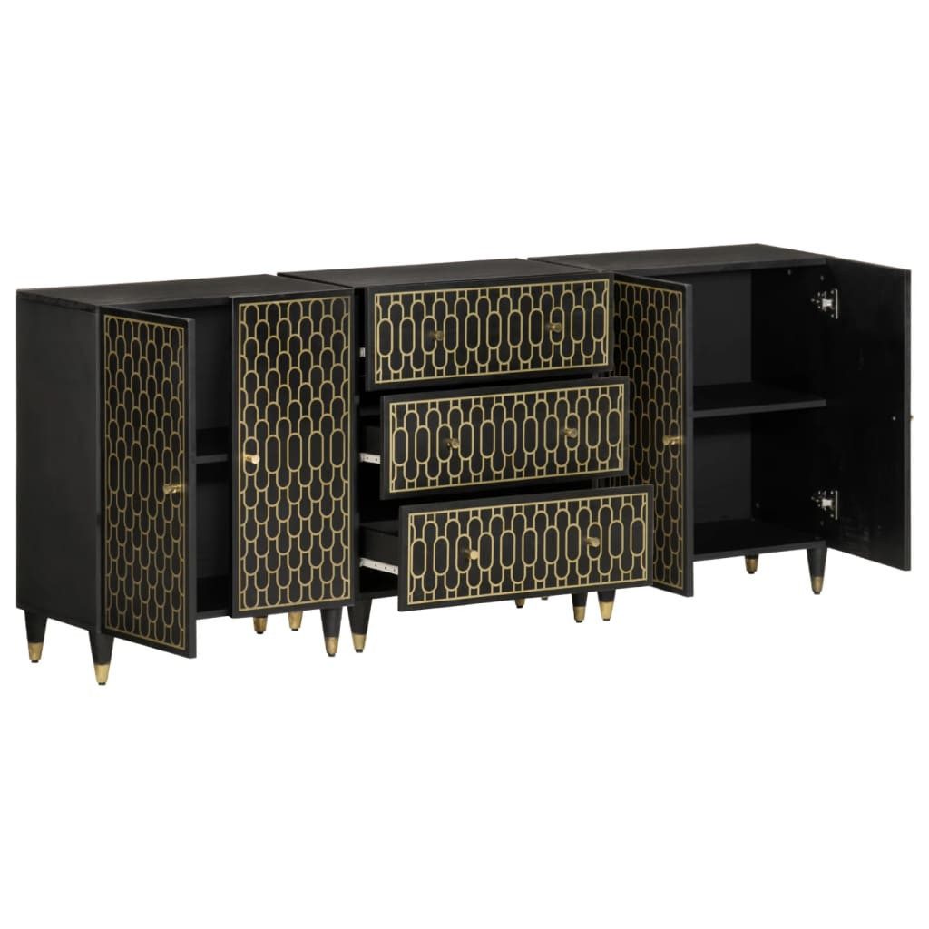 vidaXL Sideboard Beistellschränke 3 Stk. 60x33x75 cm Massivholz (3 St)