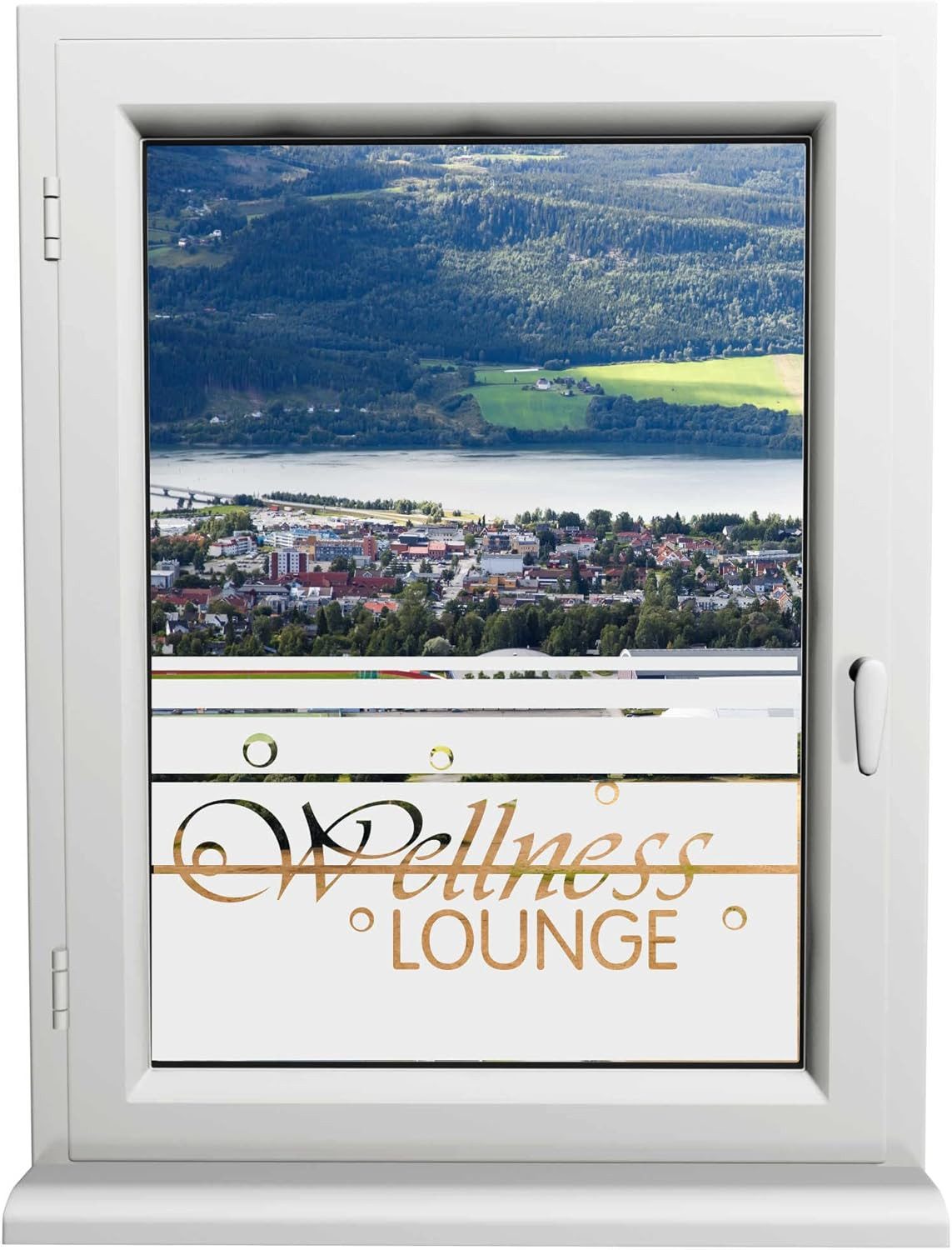 INDIGOS UG Fensterfolie Glasdekorfolie Wellness Lounge – H50Line Sicht- & Sonnenschutz