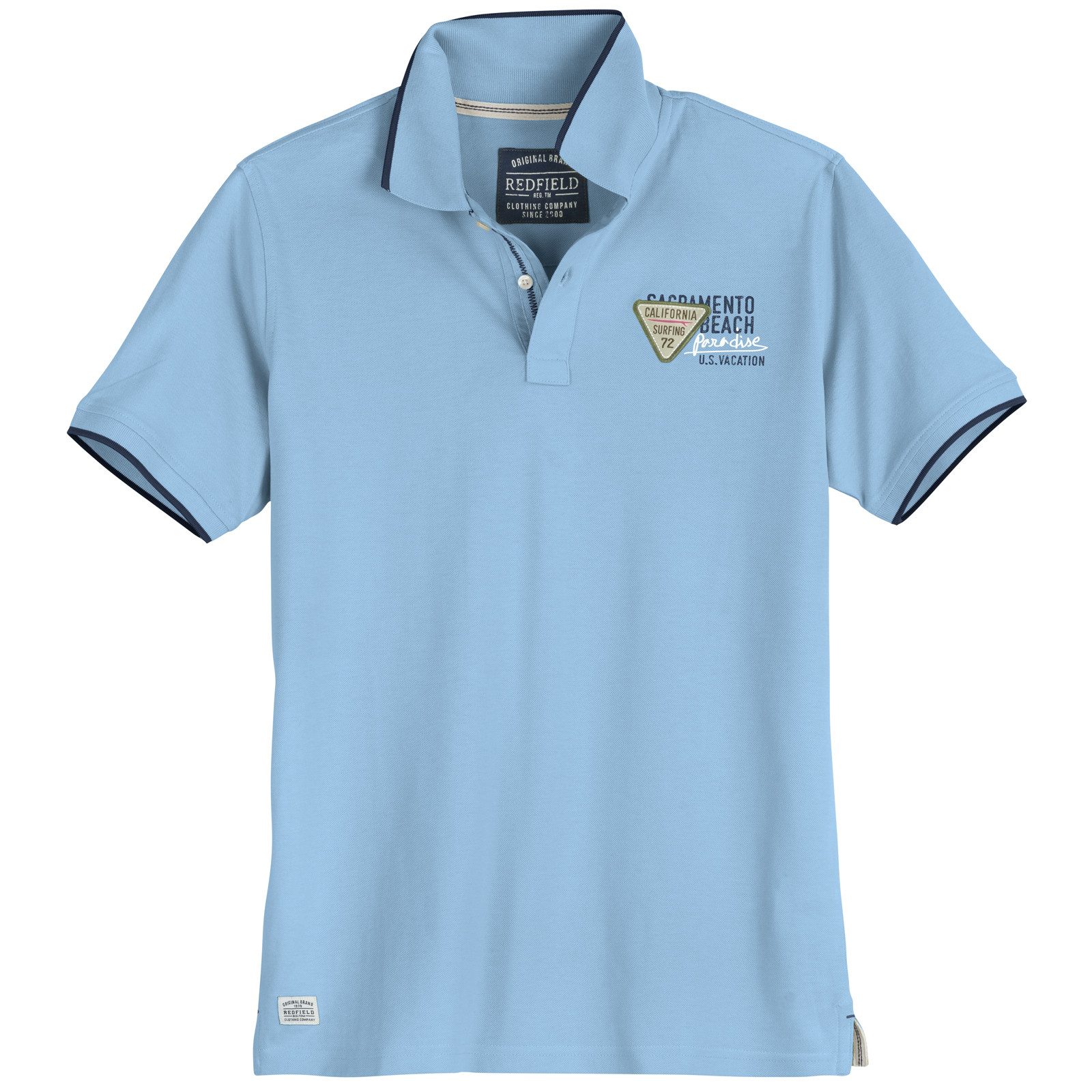redfield Poloshirt Redfield Übergrößen Poloshirt Brustprint günstig online kaufen