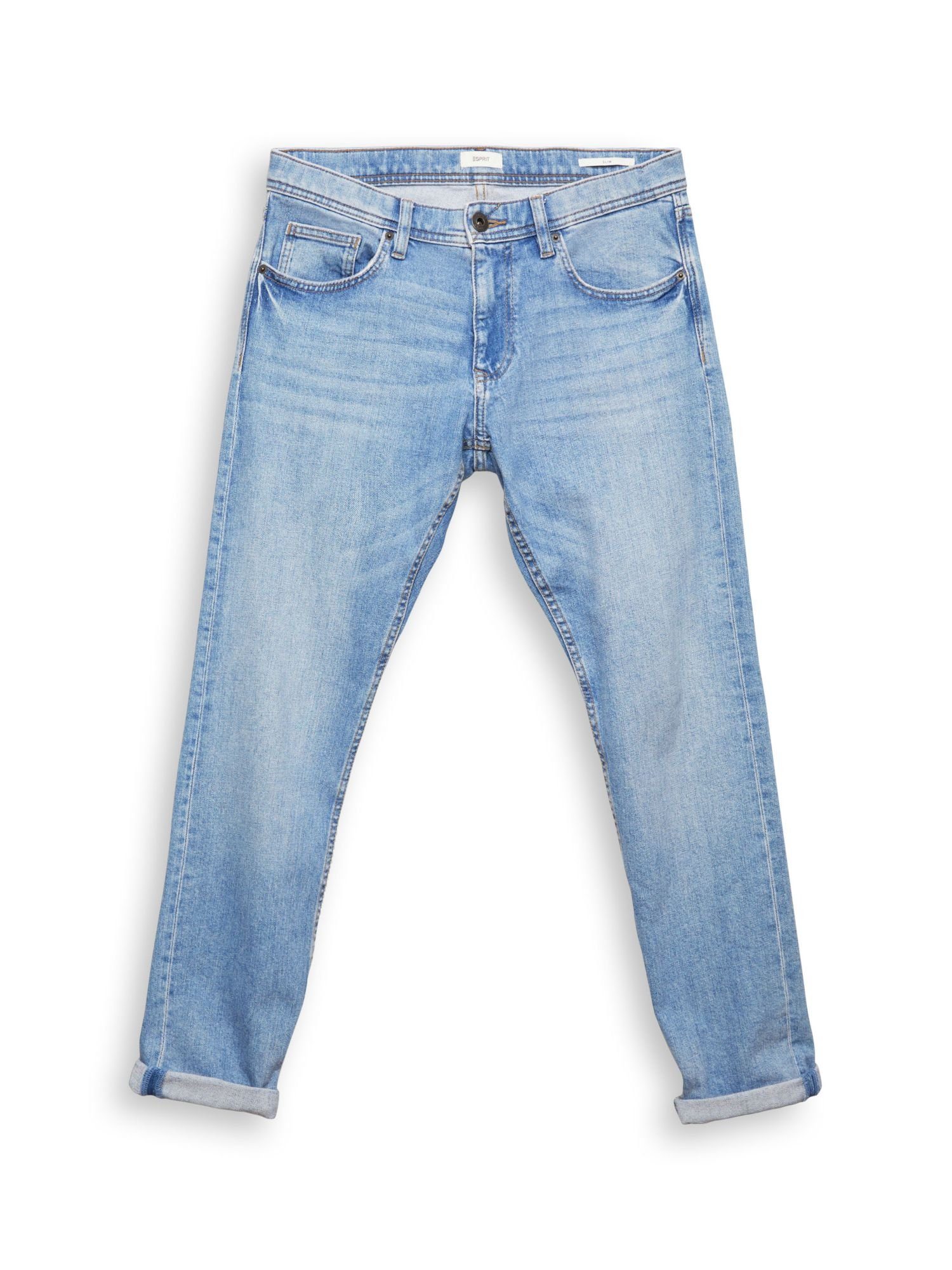 Esprit Slim-fit-Jeans Stretch-Jeans mit Organic Cotton BLUE LIGHT WASHED