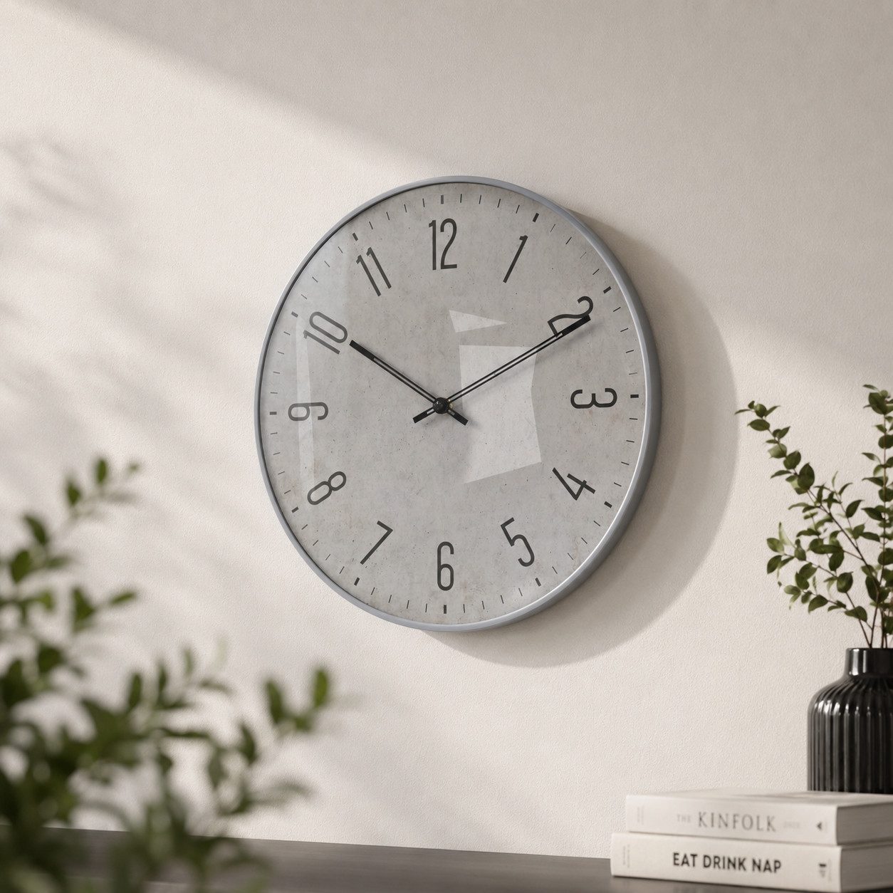 K&L Wall Art Wanduhr Wohnzimmeruhr Glasuhr industrielle Wanduhr aus Glas Küchenuhr (Elegante Wohnzimmeruhr aus Glas ohne Tick-Geräusche)