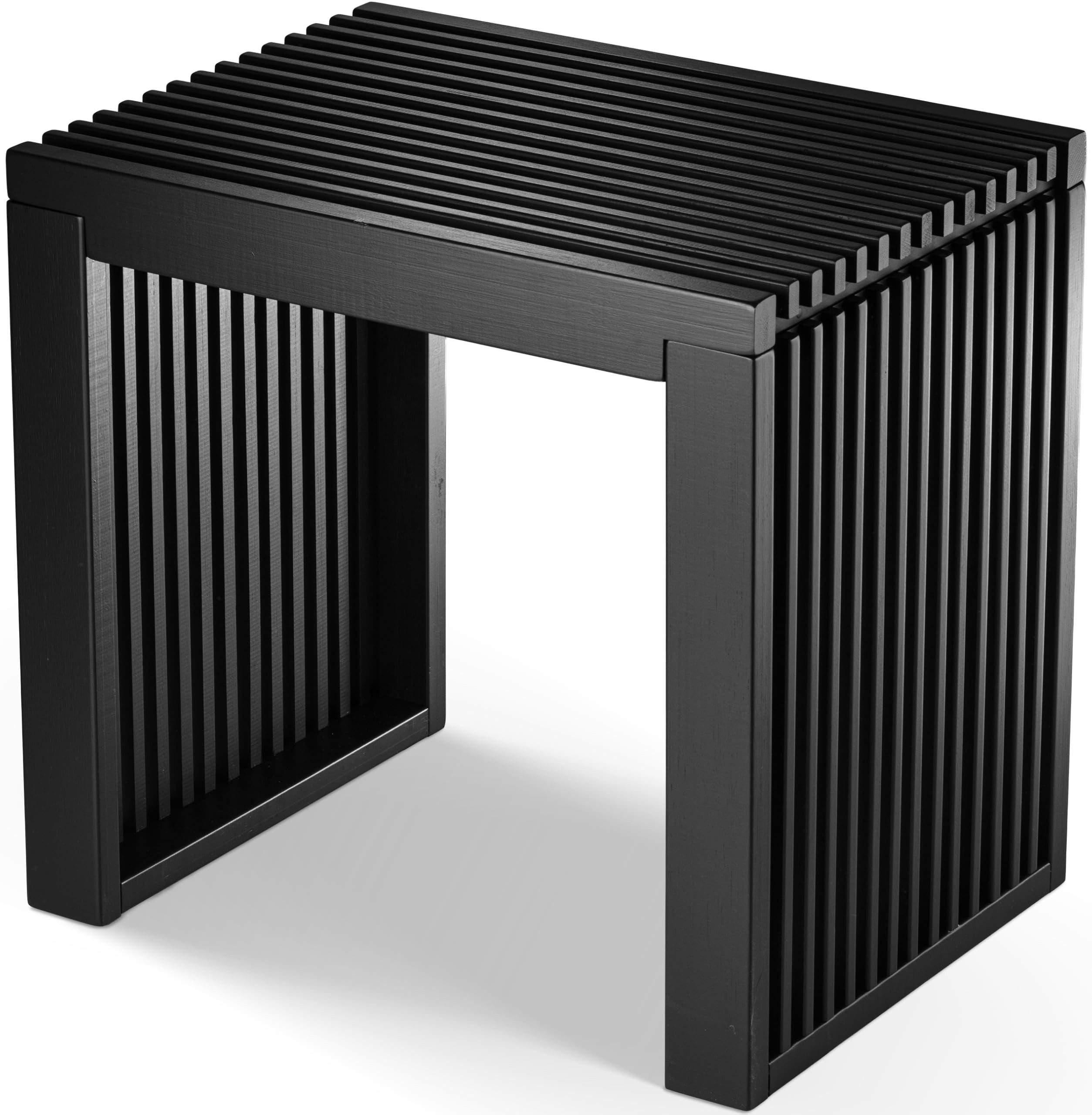 MyFatGorilla Hockerbank mit Stauraum aus Bambus – Sitzhocker Holz für Bad, Flur, Schlafzimmer (Holzhocker 45x33x43 cm – Stabiler Badezimmerhocker bis 250 kg belastbar)