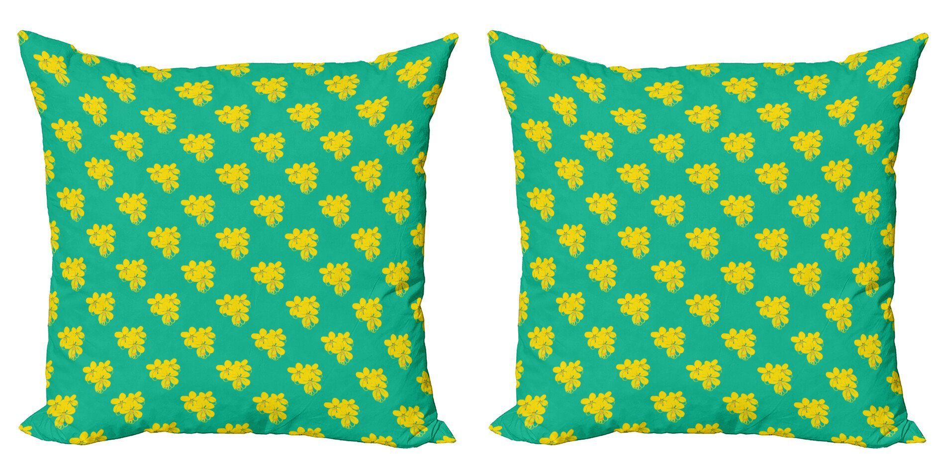 Kissenbezüge Modern Accent Doppelseitiger Digitaldruck, Abakuhaus (2 Stück), Gelb und Blau Thailand Flora