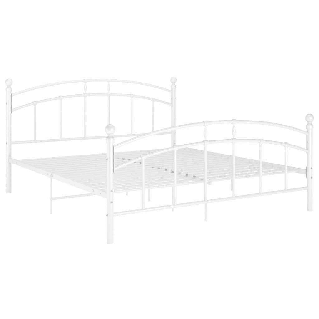 furnicato Bettgestell Weiß Metall 180x200 cm günstig online kaufen
