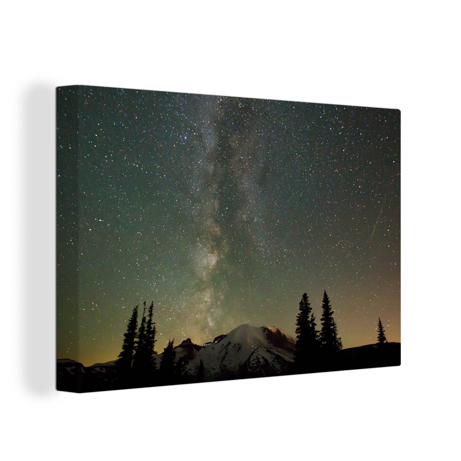 OneMillionCanvasses® Leinwandbild Die Milchstraße über dem Mount Rainier National Park, (1 St), Wandbild Leinwandbilder, Aufhängefertig, Wanddeko, 30x20 cm