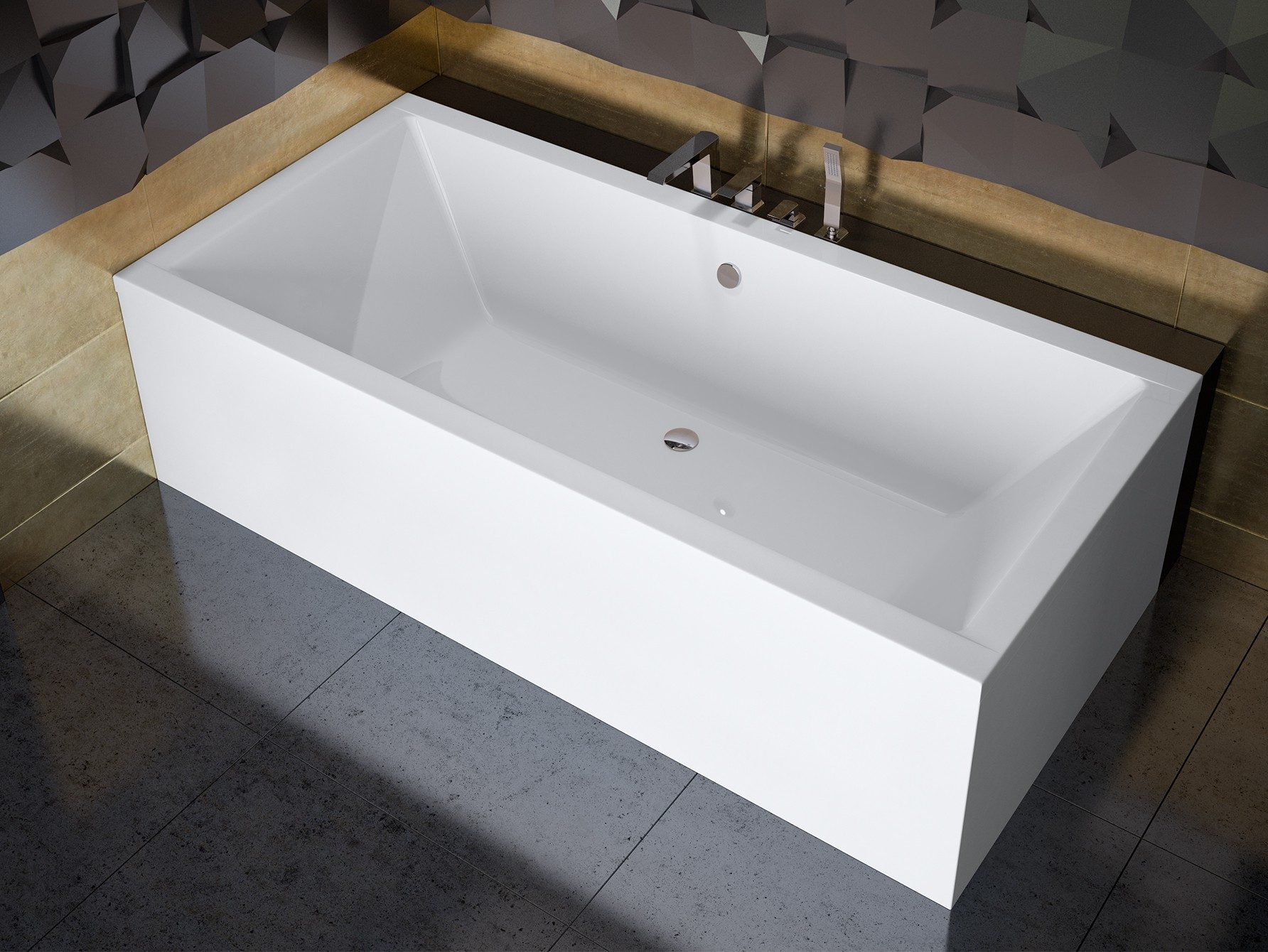 KOLMAN Badewanne Rechteck Quadro 180x80, Ablaufgarnitur günstig online kaufen
