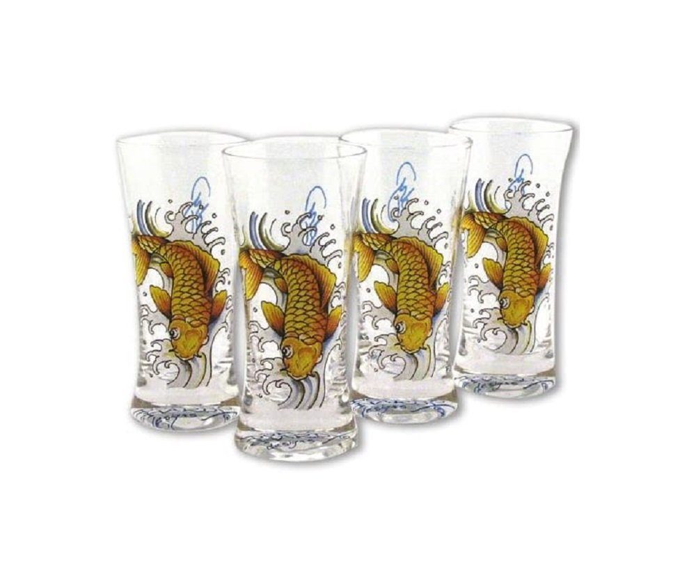 Ed Hardy Gläser-Set Ed Hardy, Schnapsglas Schnapsgläser 4er Set Koi Stamper, Glas