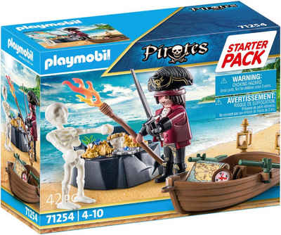 Playmobil® Konstruktions-Spielset Starter Pack, Pirat mit Ruderboot (71254), Pirates, (42 St), Made in Europe