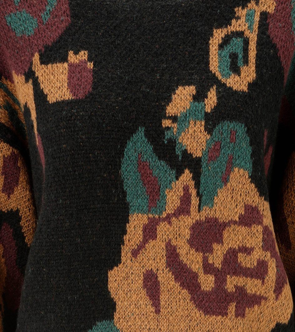 Aniston CASUAL Strickpullover mit großflächigen, eingestrickten Blüten