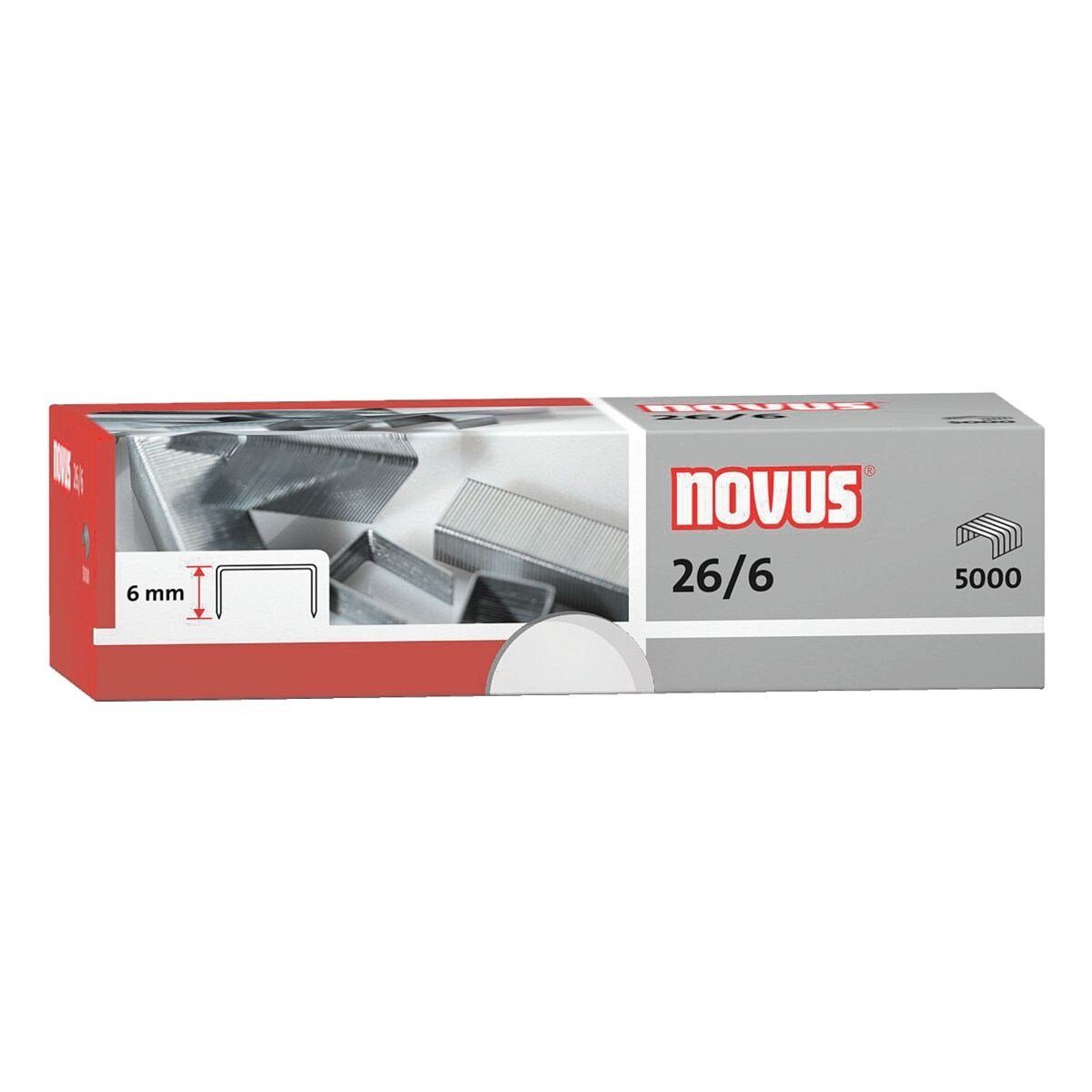 NOVUS Heftklammer 26/6, 5.000 Stück/Pack, Heftleistung 30 Blatt
