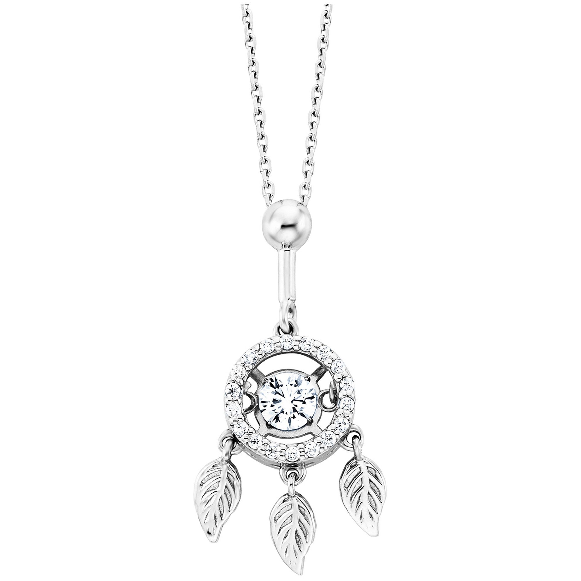 Julie Julsen Kette mit Anhänger 925/- Sterling Silber rhodiniert 19 Zirkonia