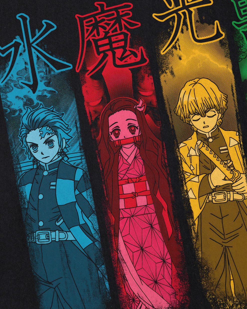 style3 T-Shirt demon slayer kimetsu yaiba tanjiro nezuko zenitsu inosuke kanao giyu