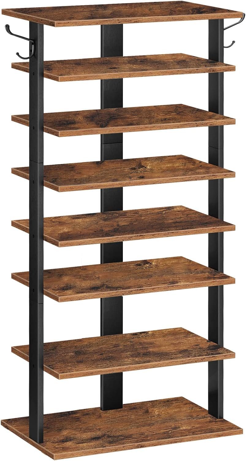 Hoobro Schuhregal 8-lagiges schmales Schuhablage, 50 cm Schuhschrank platzsparend