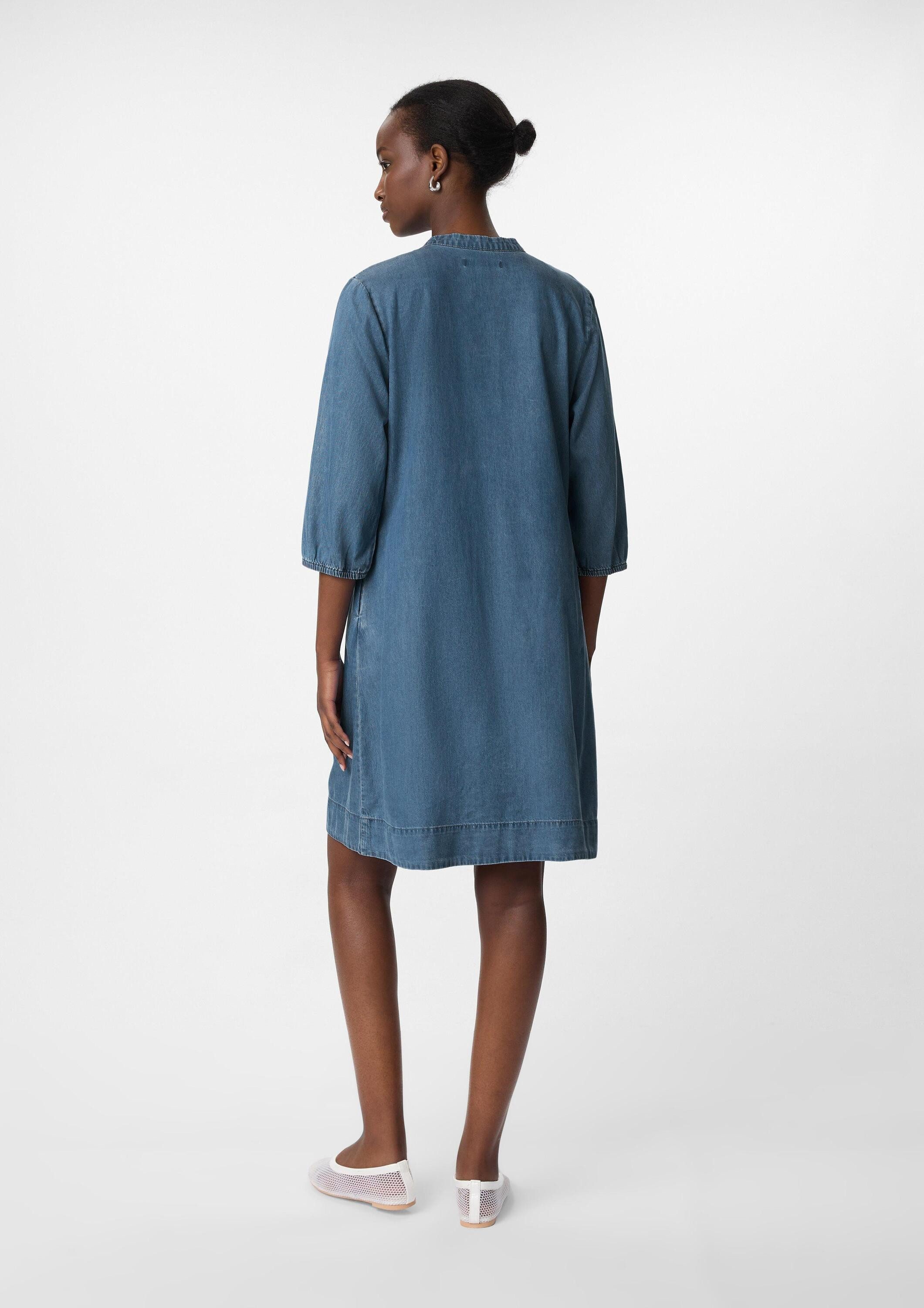 comma Minikleid Kleid Jeanskleid mit Eingrifftaschen aus fließendem Lyocellmix