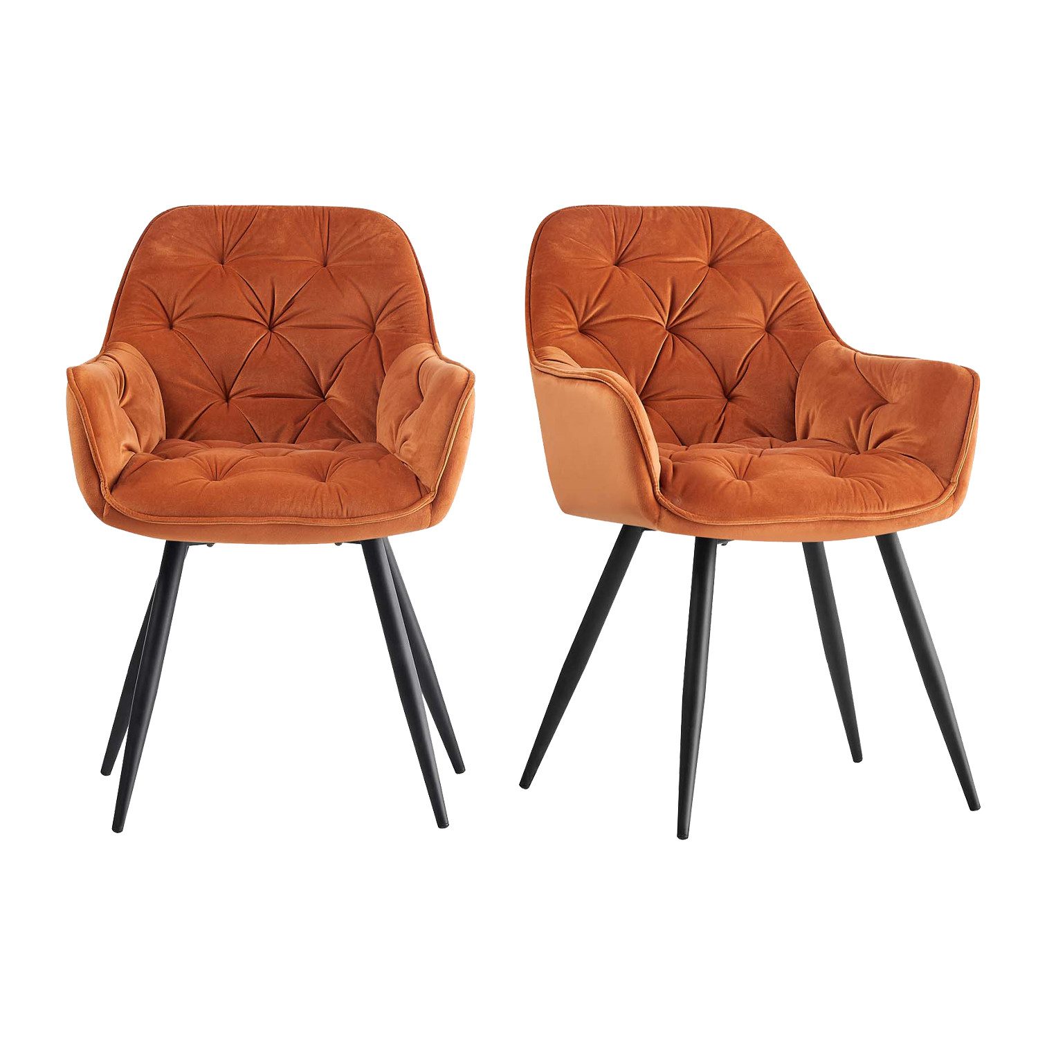 JYMTOM Esszimmerstuhl mit dickem Samtstoff gepolsterter Sitz, Armlehnen und günstig online kaufen