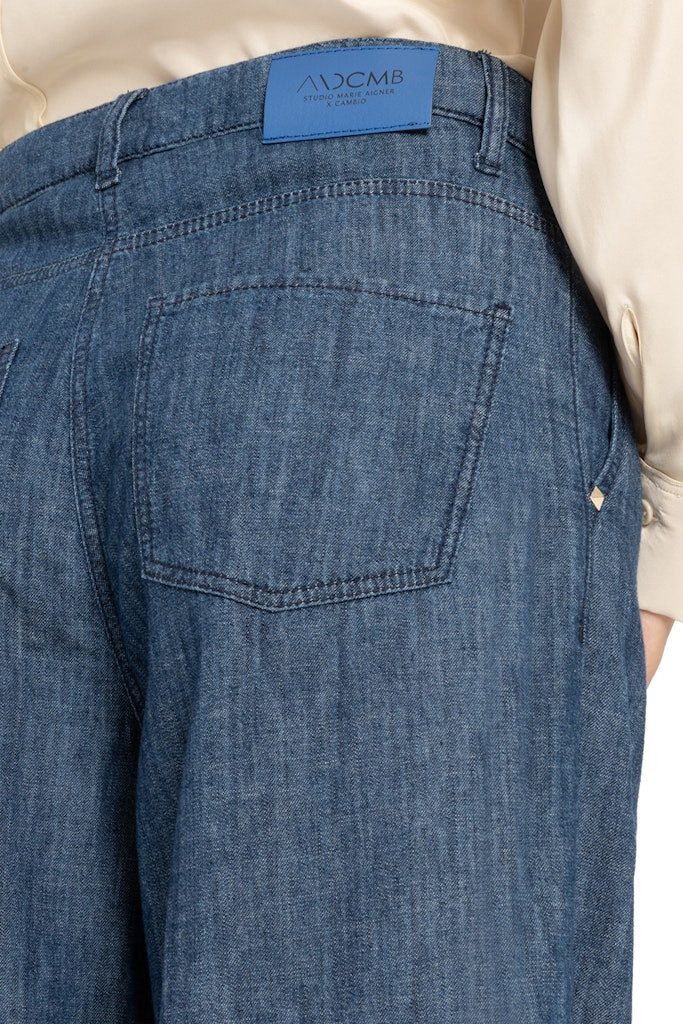 Cambio Stoffhose Weites Bein mit Bundfalte
