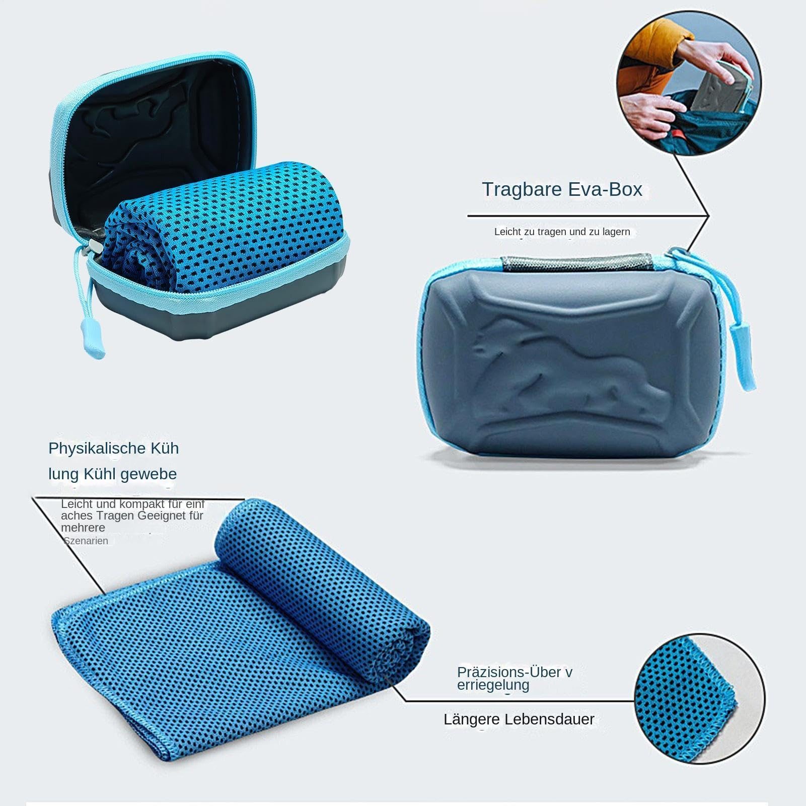 Diwzbyn Sporthandtuch Kühltuch Mit Aufbewahrungsbox,Kühlendes Handtuch, (1-St), Kühltücher Für Den Nacken,Cooling Towel,Schnelltrocknende Kühlhandtuch