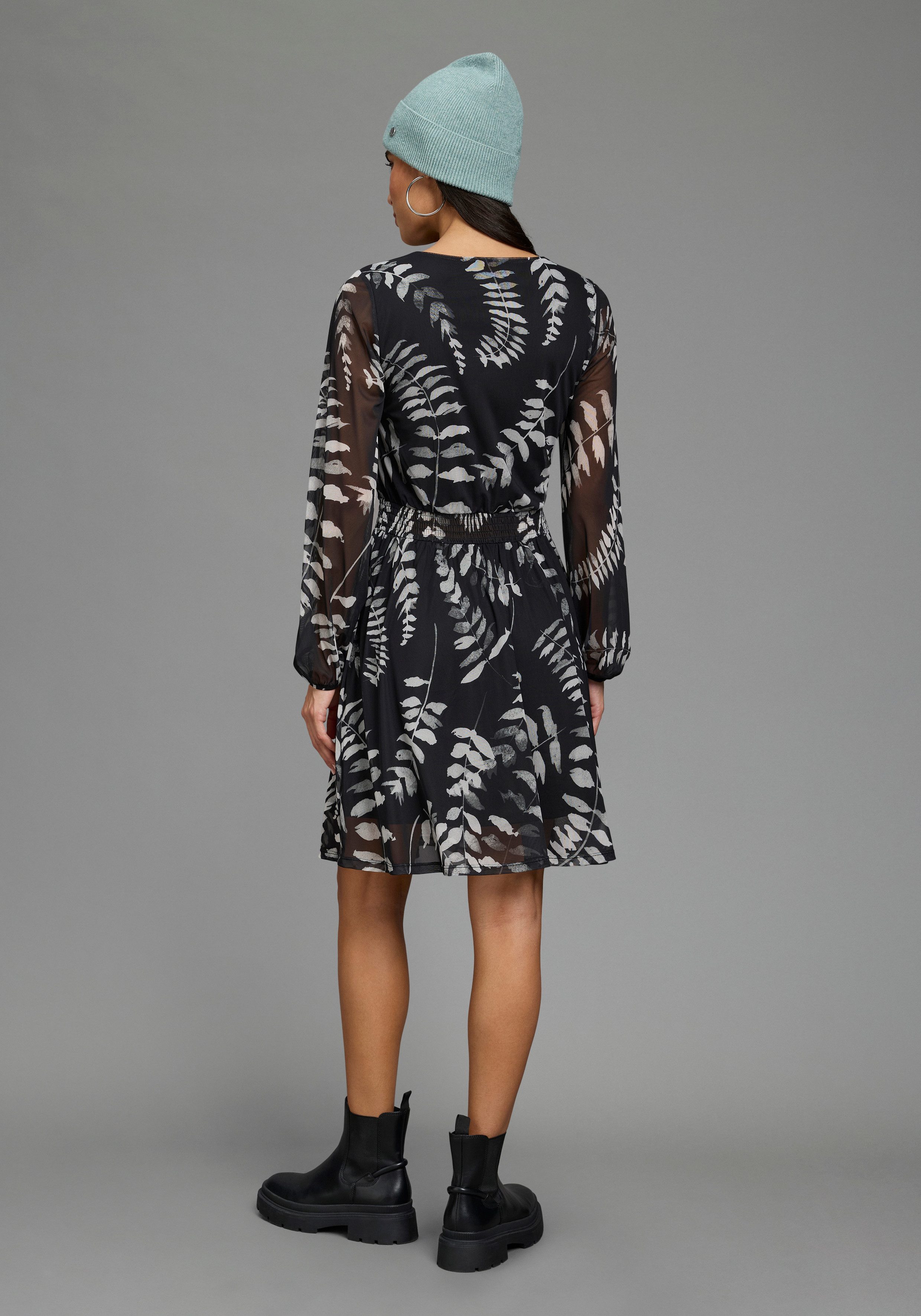 Laura Scott Meshkleid Meshkleid, elastisches Material, taillierte Passform, elastischer Bund
