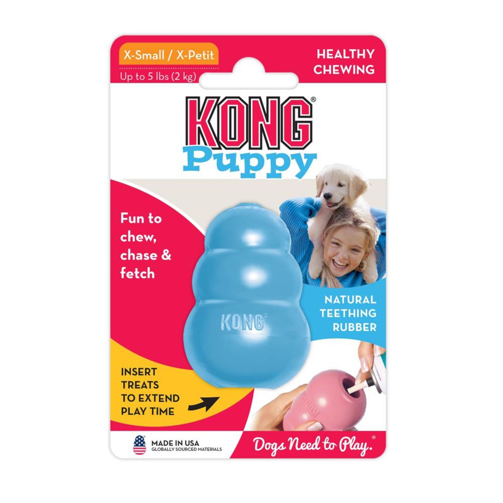 KONG Kauspielzeug KONG Welpenspielzeug Puppy XS, natürliches Kauspielzeug für kleine ...