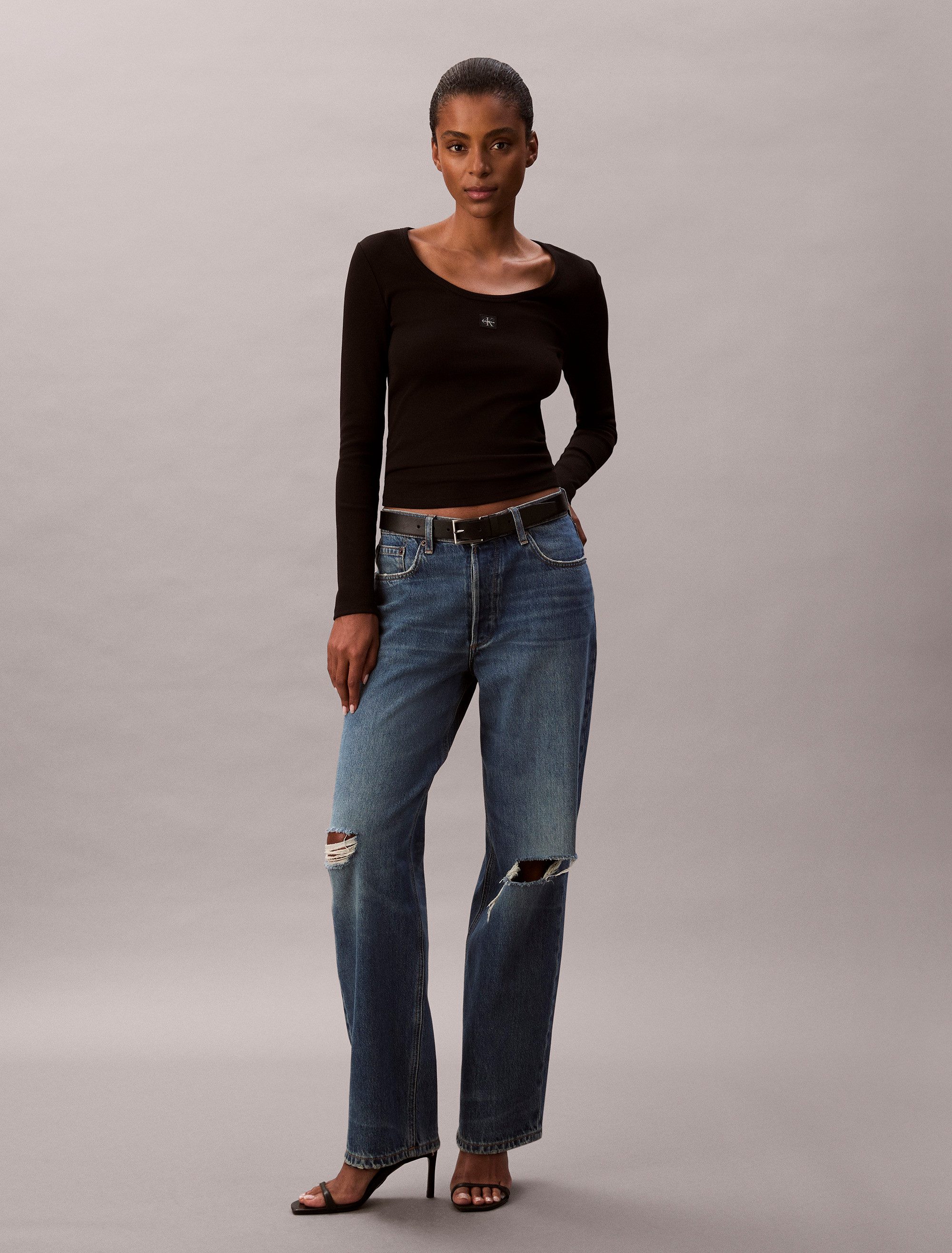 Calvin Klein Jeans Langarmshirt Mit Rundhalsausschnitt, regular fit – Bild 4 von 5
