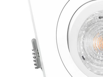 SSC-LUXon LED Einbaustrahler QF-2 LED-Einbaustrahler Einbauleuchte weiss schwenkbar, 4,9W DIMMBAR, Neutralweiß