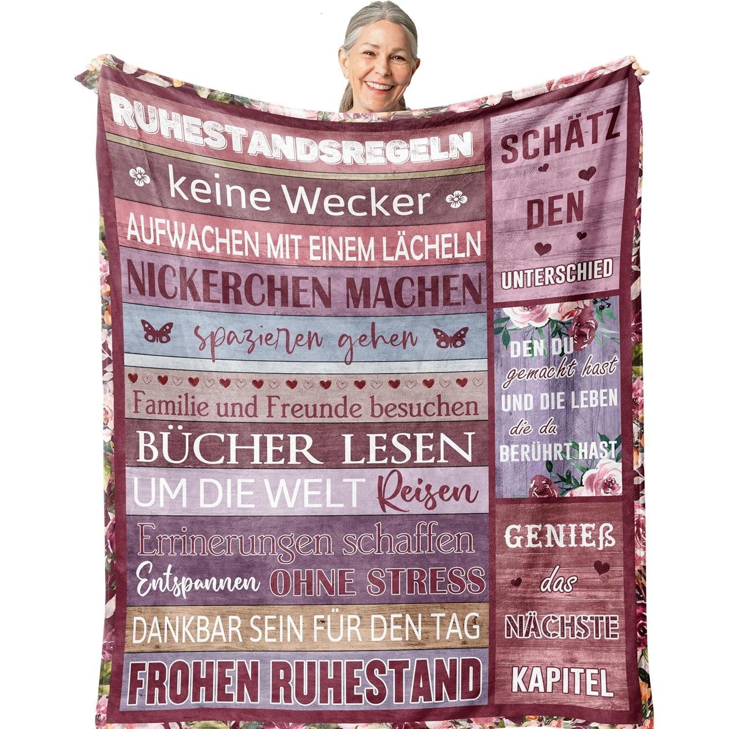 LuxusKollektion Tagesdecke Decke Ruhestand Geschenk Frauen 200X150CM Ruhestands Geschenk