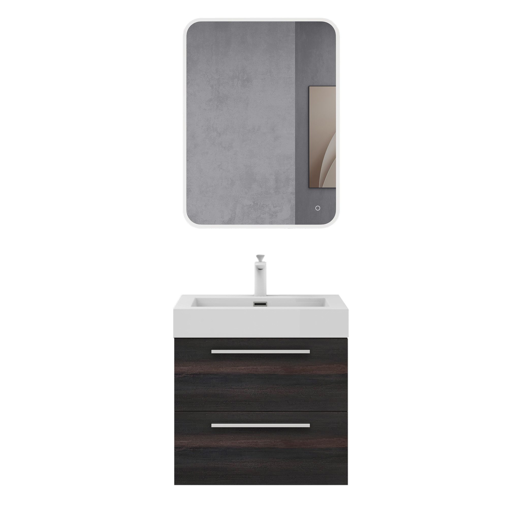 doporro Badezimmer-Set Badmöbel-Set Quadratto Waschbeckenunterschrank Wasch günstig online kaufen