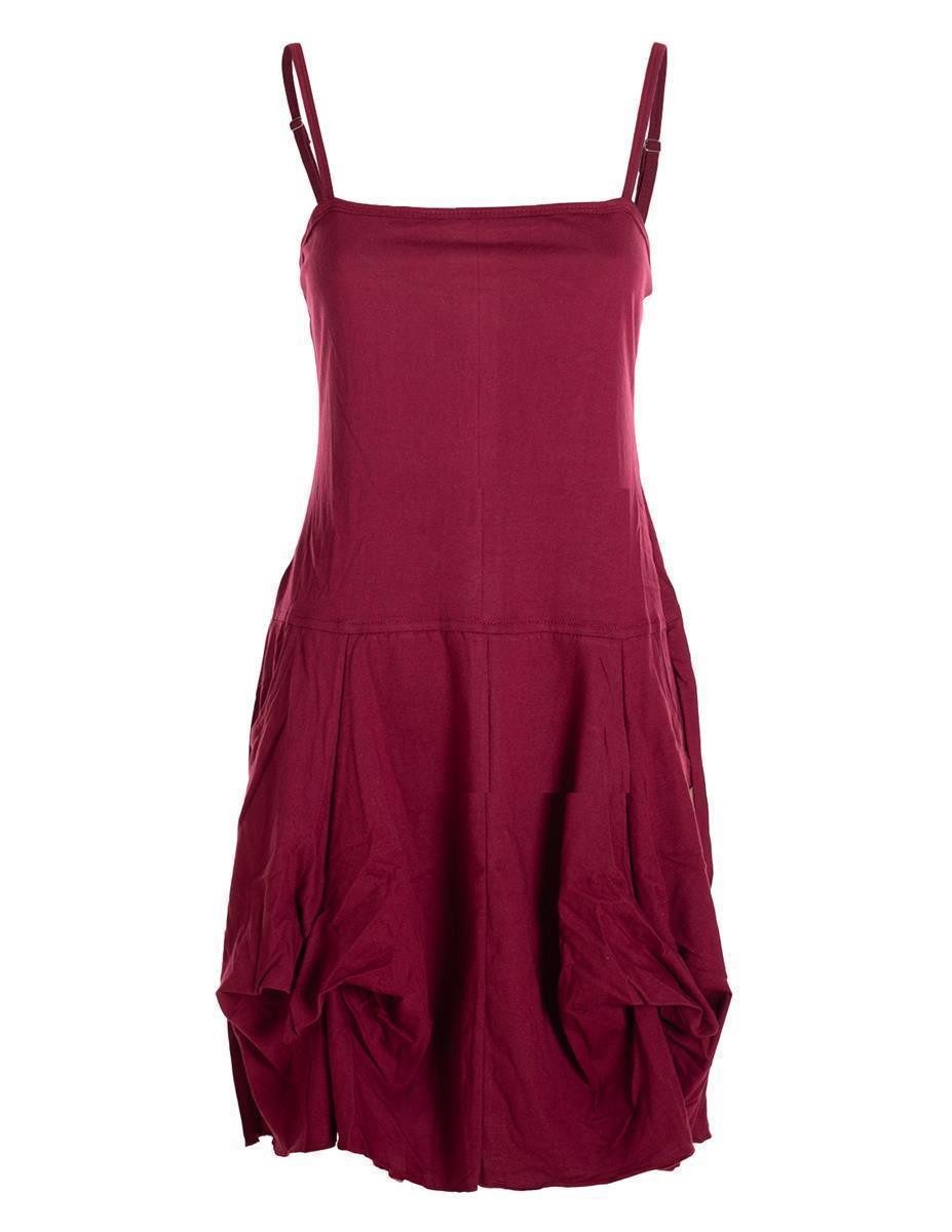 Vishes Sommerkleid Damen Ballon-Kleid Tunika-Kleid Sommerkleid verstellbare Träger Hippie, Elfen Style