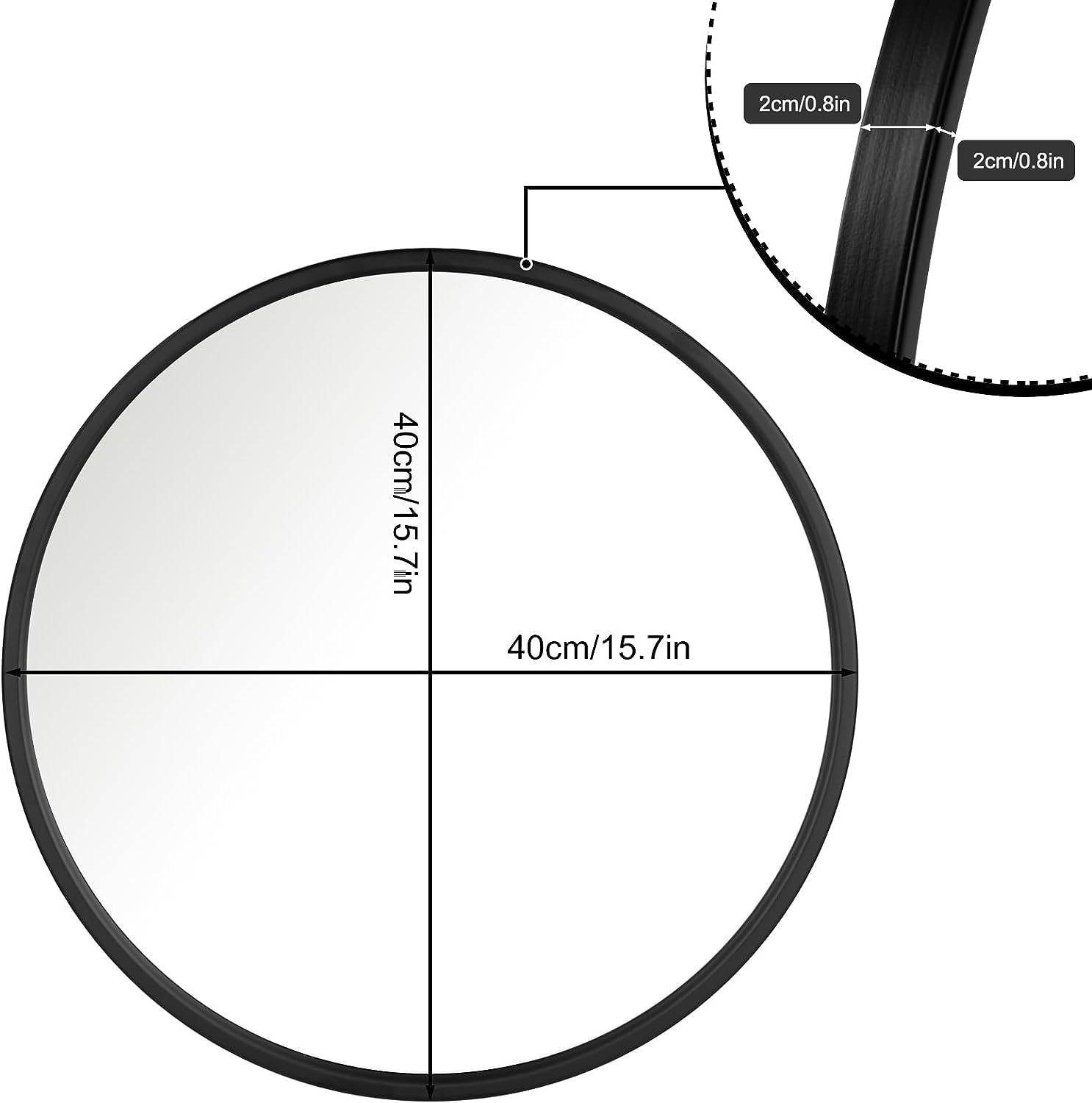 Woltu Spiegel (1-St), rund, mit Goldrahmen, aus Glas Metall MDF Haken