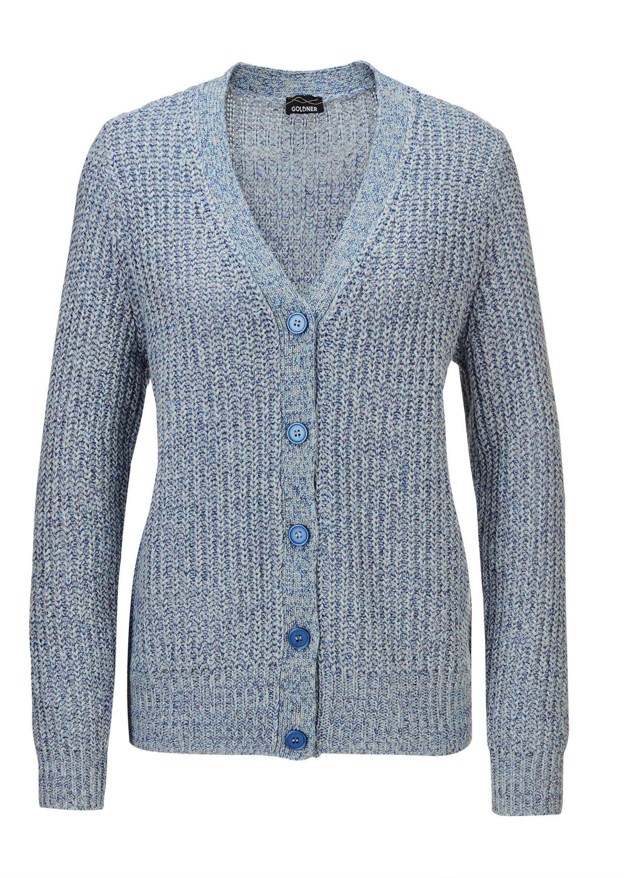 Strickjacke Langarm Strickjacke mit V-Ausschnitt