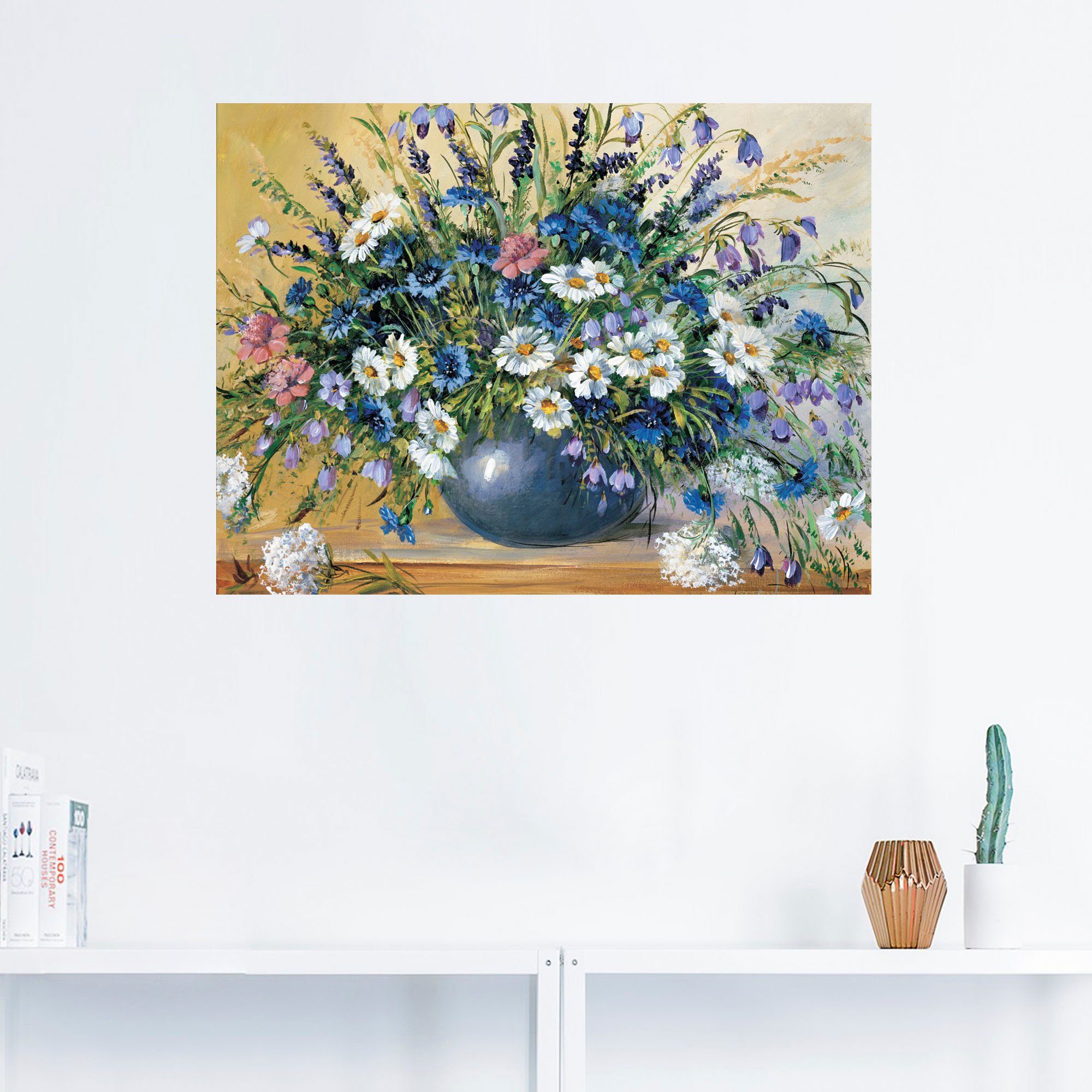 Artland Wandbild Vase mit Kornblumen, Blumen günstig online kaufen