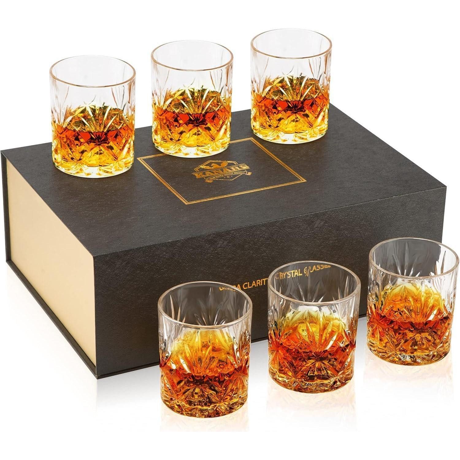 LuxusKollektion Whiskyglas Whisky Gläser Set Kristallglas 6-teilig Geschenkideen Papa Freund Opa