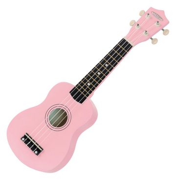 Classic Cantabile Ukulele US-50, Sopranukulele, Starter-Set, inkl. Tasche, Stimmgerät, Ersatzsaiten und Schule, Ukulele mit 12 Bünden