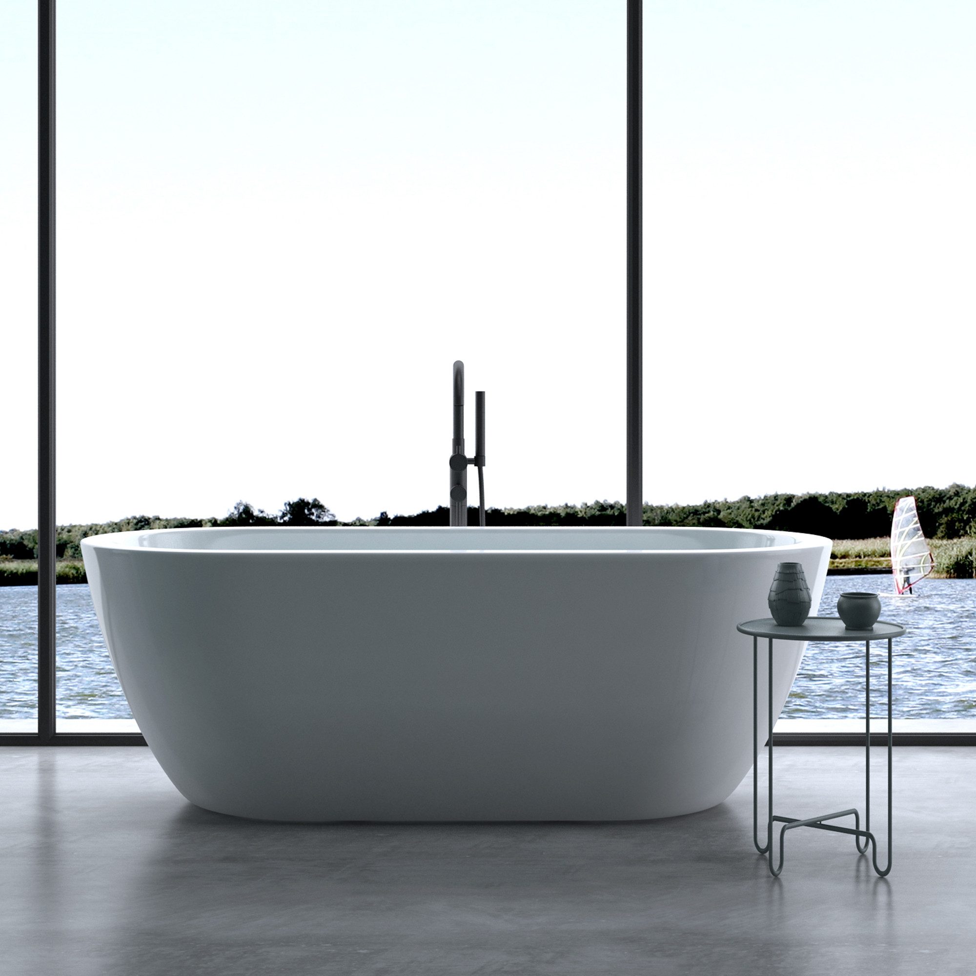 doporro Badewanne Design-Badewanne Freistehend inkl. Ablaufgarnitur günstig online kaufen