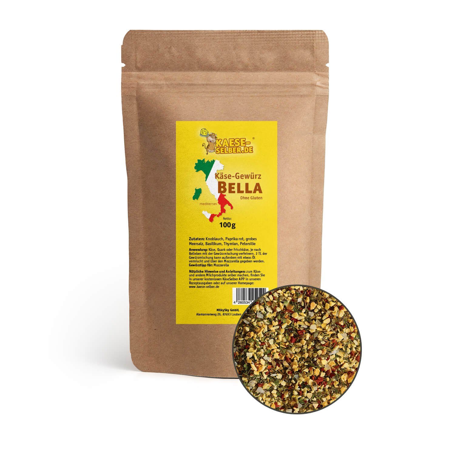 Back-Set kaese-selber.de Käsegewürz Bella 100 g